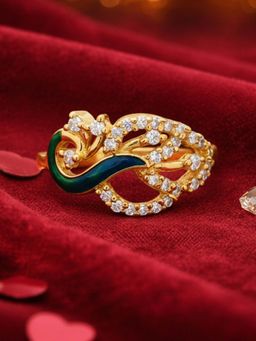 Estele - Gold Ratnika Morbagh Minimal Peacock Ring