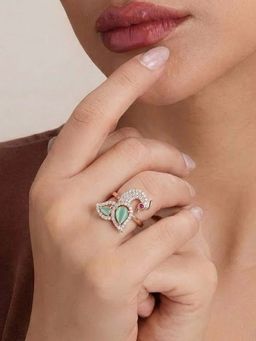 Estele - Ranjika Morbagh Mint Green Peacock Ring