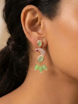 Estele - Ranjika - Morbagh Mint Green Drop Earrings