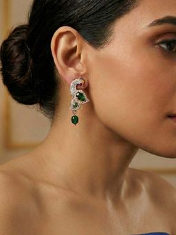 Estele - Rajani - Morbagh Green Beaded Earrings