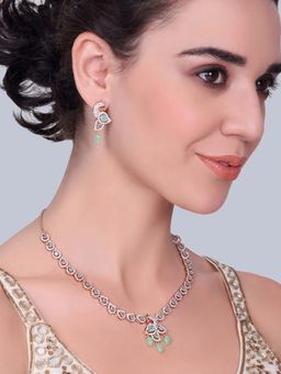 Estele - Kundanika - Morbagh Mint Green Necklace with Earrings