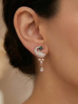 Estele - Ranjika - Morbagh White Rose Gold Drop Earrings