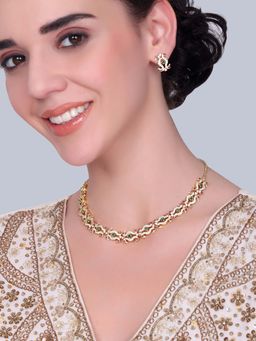 Estele - Ratnika - Morbagh Multi-Color Peacock Necklace with Earrings