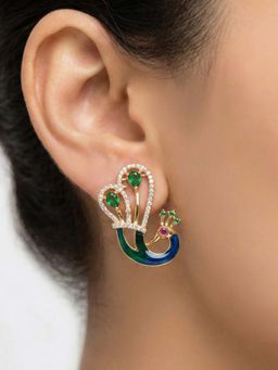 Estele - Mayura - Morbagh Green Stud Earrings