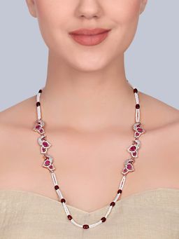 Estele - Mayura - Morbagh Ruby Pink Bead Necklace