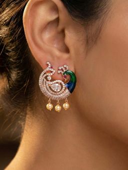 Estele - Shringar - Morbagh White Stone Earrings