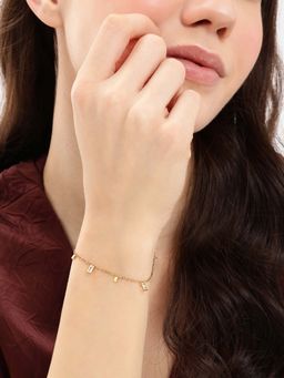 Carlton London - Gold Plated White CZ Charm Bracelet