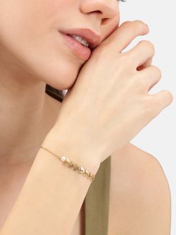 Carlton London - Gold Plated Pearl Wraparound Bracelet