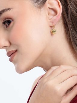 Carlton London - 18kt Gold Plated Dangling Heart Drop Earrings