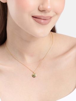 Carlton London - 18kt Gold Plated CZ Circular Necklace