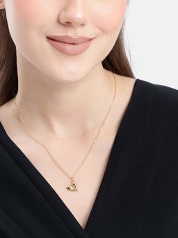 Carlton London - 18kt Gold Plated Puff Heart Necklace