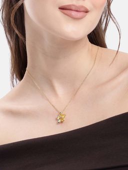 Carlton London - 18kt Gold Plated Floral Necklace
