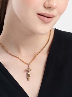 Carlton London - Multi-Color 18kt Gold Plated Couple Hug Necklace