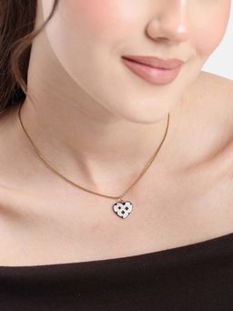 Carlton London - 18kt Gold Plated White Shell and Heart Necklace