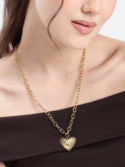Carlton London - 18kt Gold Plated White CZ Heart Necklace