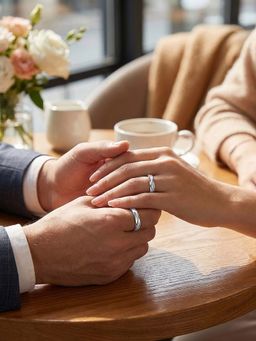 Carlton London - Silver Plated White CZ Couple Rings (Pack of 2) (6)