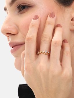 Carlton London - Gold Plated White CZ Infinity Classic Ring (6)