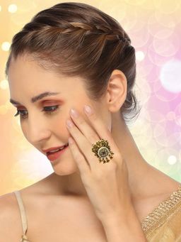 OOMPH - Multi-Color Gold Heritage Rajwadi Ring (8)