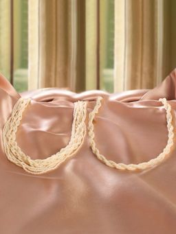 Zaveri Pearls - Off White Twisted Multistrand Beads Necklaces (Pack of 2)