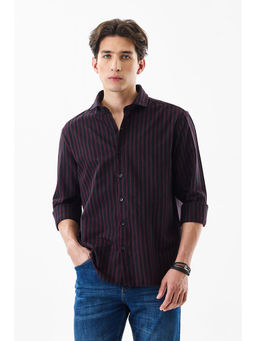 Snitch - Black Stripes Full Sleeves Regular Casual Shirt for Men