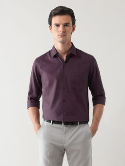 Arrow - Men's Manhattan Slim Fit Dobby Shirt-Wine