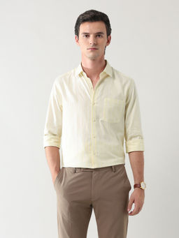 Arrow - Men's Manhattan Slim Fit Dobby Shirt-Yellow