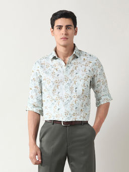 Arrow - Men's Pure Cotton Manhattan Slim Fit Shirt-Green