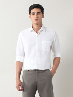 Arrow - Men's Manhattan Slim Fit Dobby Shirt-White