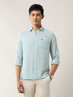 Arrow Sports - Men's Slim Fit Pure Cotton Dobby Shirt-Green