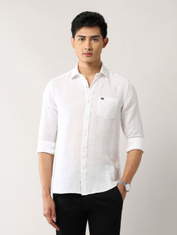 Arrow Sports - Men's Slim Fit Pure Cotton Dobby Shirt-White