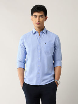 Arrow Sports - Men's Slim Fit Pure Cotton Oxford Shirt-Light Blue