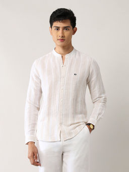 Arrow Sports - Men's Vertical Striped Pure Linen Shirt