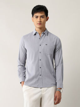 Arrow Sports - Men's Solid Pure Cotton Shirt-Grey