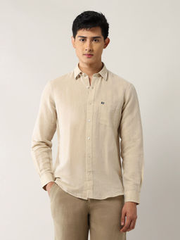 Arrow Sports - Men's Slim Fit Pure Linen Shirt-Beige