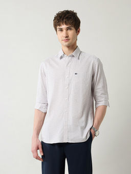 Arrow Sports - Men's Geometric Printed Slim Fit Shirt-Purple