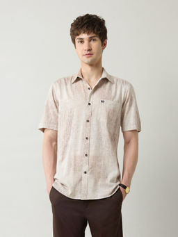 Arrow Sports - Men's All Over Printed Pure Cotton Shirt-Orange