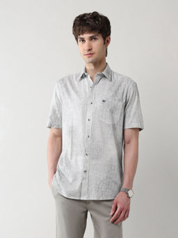 Arrow Sports - Men's All Over Printed Pure Cotton Shirt-Grey