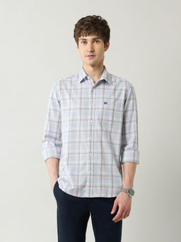 Arrow Sports - Men's Pure Cotton Slim Fit Twill Shirt-Grey