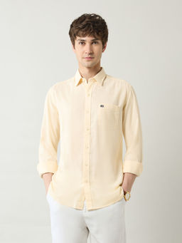 Arrow Sports - Men's Slim Fit Solid Shirt-Yellow