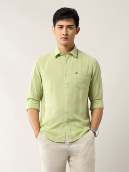 Arrow Sports - Men's Slim Fit Solid Shirt-Green