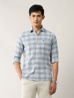 Arrow Sports - Men's Plaid Checked Slim Fit Shirt-Grey