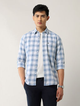 Arrow Sports - Men's Tartan Checked Slim Fit Shirt-Blue