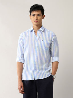 Arrow Sports - Men's Vertical Striped Slim Fit Shirt-Blue