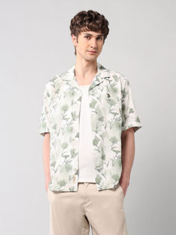 U.S. Polo Assn. Denim Co. - Men's Relaxed Fit Poplin Cuban Shirt-Green