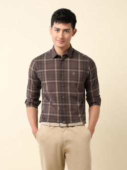 U.S. POLO ASSN. - Men's Plaid Checked Tailored Fit Shirt