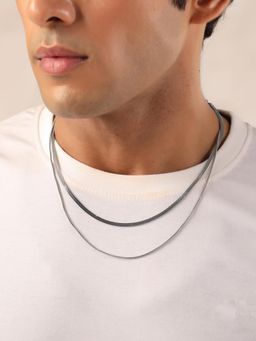 Yellow Chimes - Men Silver Stainless Steel Neck Chain