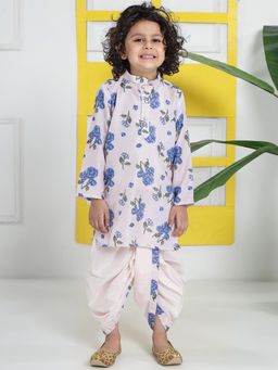 Little Bansi - Pink Floral Regular Kurta with Dhoti