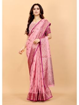Yavira Silk - Pink Ethnic Wear Silk Traditional Saree with Unstitched Blouse