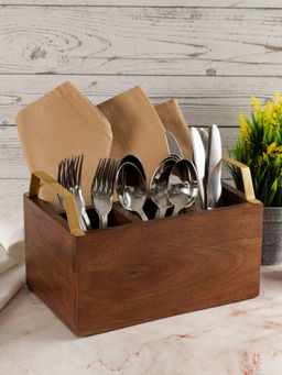 Metalsmith - Elegant Wooden Cutlery Holder-Medium