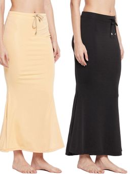 Secrets By ZeroKaata - Women Pack of 2 Assorted Solid Mermaid Fit Saree Petticoat - Multi-Color (Pack of 2)